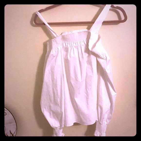 Loft white cut out shoulder blouse - Picture 2 of 5